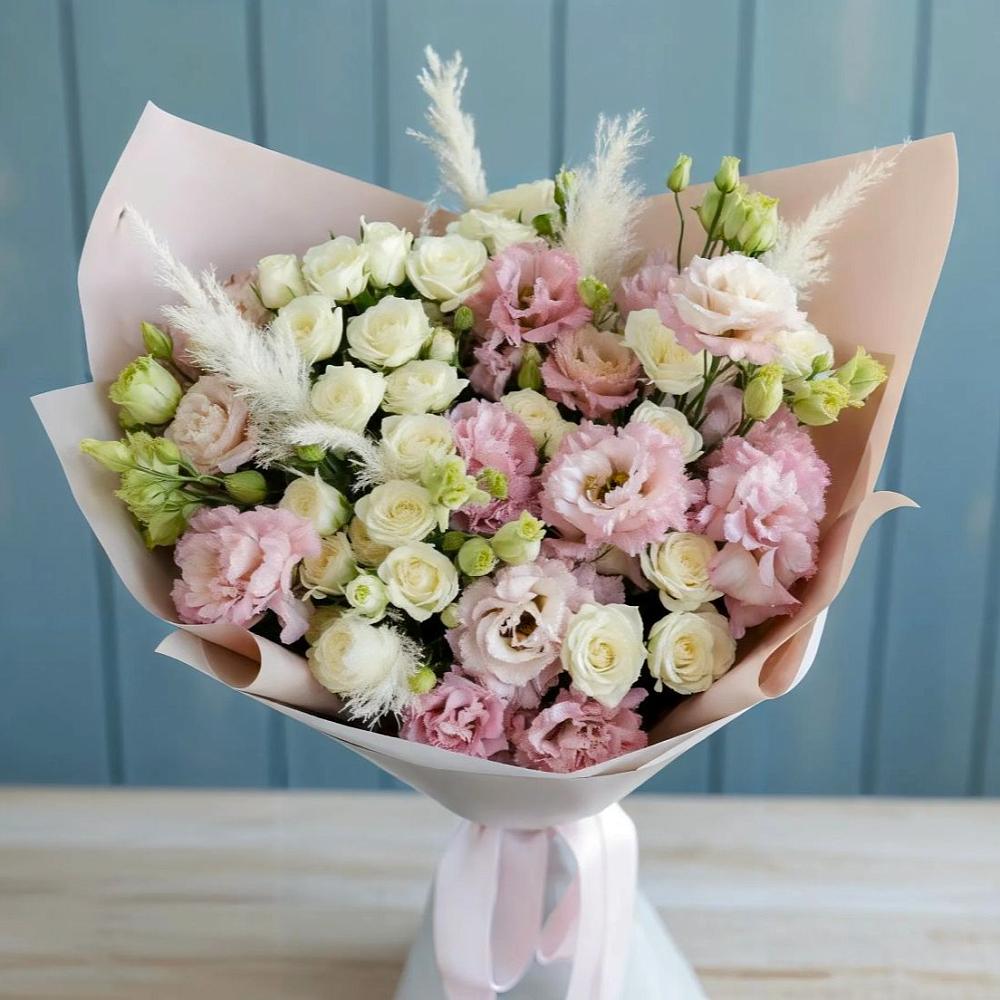 Букет цветов из: Альстромерии и Розы в Сосновке