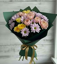 Букет цветов из:  Хризантемы и Розы в Сосновке