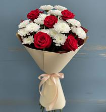 Букет цветов из:  Розы и Хризантемы #REPLACE_PRED# Сосновке
